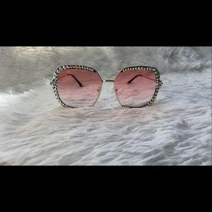***NWOT*** Pink Lens Rhinestone Sunglasses